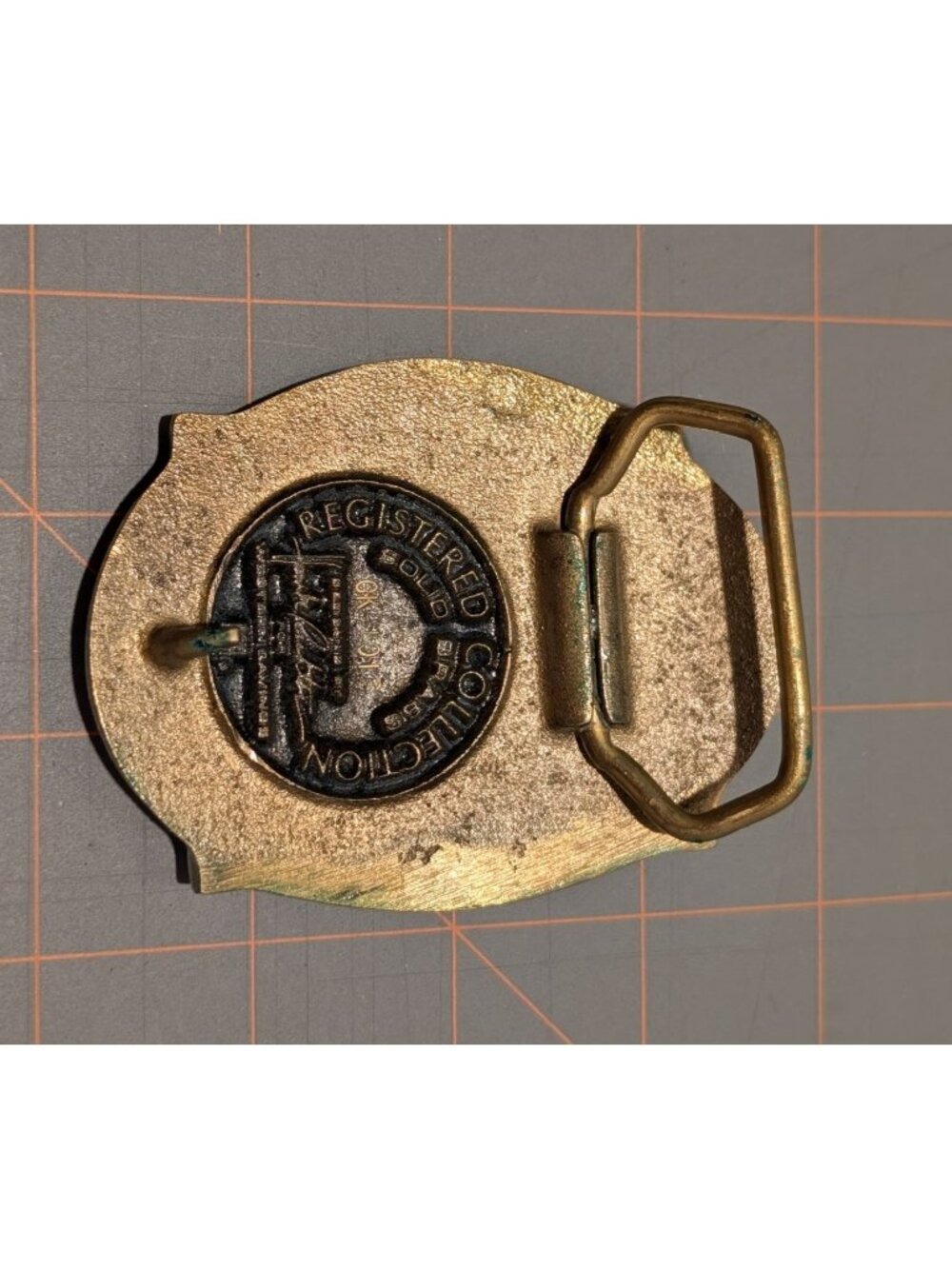 Vintage Arizona Solid Brass Belt Buckle Native American Design Suede Pouch - Picture 6 of 13